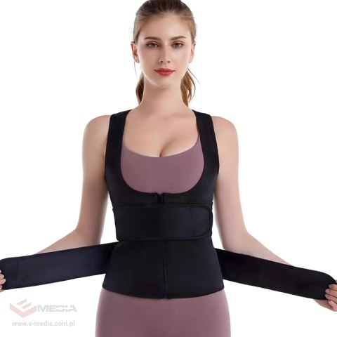 KAMIZELKA NEOPRENOWA FITNESS DAMSKA ODCHUDZAJĄCA SPORTOWA TRENINGOWA S