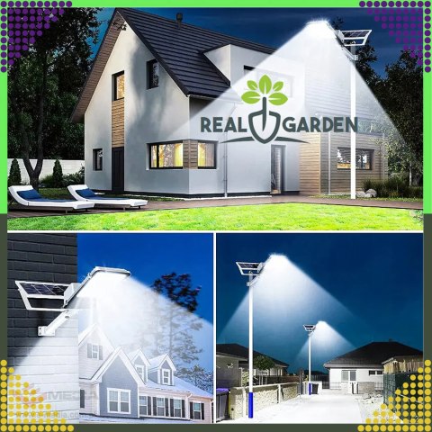 Latarnia Ogrodowa Lampa Solarna na Słup Mocna 200W Panel Uliczna 247 Led