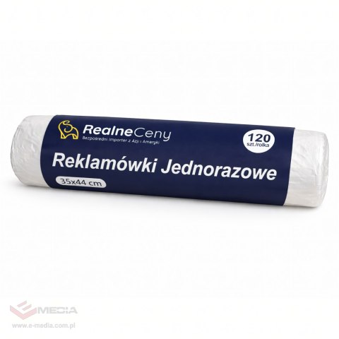 2016 x Reklamówki Foliówki Zrywki Foliowe Jednorazowe 44x35cm Rolka 120szt Mocne