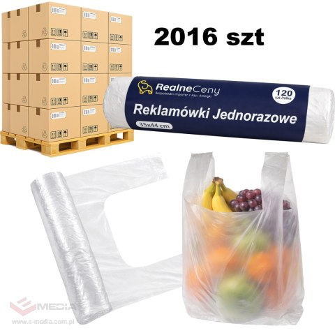 2016 x Reklamówki Foliówki Zrywki Foliowe Jednorazowe 44x35cm Rolka 120szt Mocne