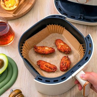 48 x Wkład Air Fryer Papier Wkłady Papierowe do Frytkownicy Betłuszczowej 16x16cm 100szt.