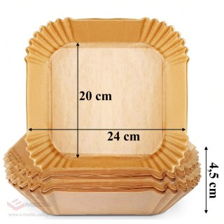 48 x Wkład Air Fryer Papier Wkłady Papierowe do Frytkownicy Beztłuszczowej 20x20cm 100szt.