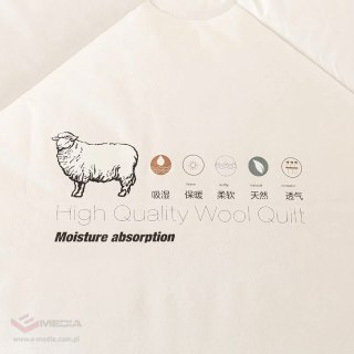 Kołdra Wełniana Zimowa z Wełny Owczej Ciepła Zimowa na Zimę Wełna 200x220cm