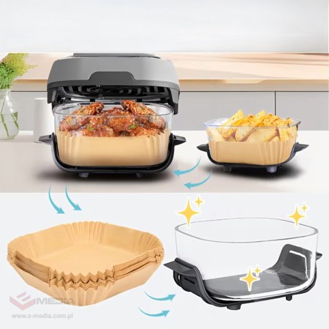Wkład Air Fryer Papier Wkłady Papierowe do Frytkownicy Betłuszczowej 16x16cm 100szt.