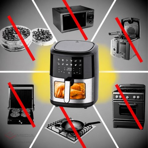 30x Frytkownica Beztłuszczowa Air Fryer 6L Frytownica 1500W 12 Programów Mocna