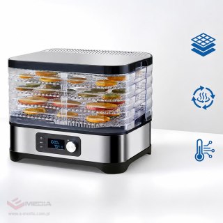 56x Suszarka Spożywcza do Grzybów Warzyw Owoców Pojemna Timer 5 Półek LCD