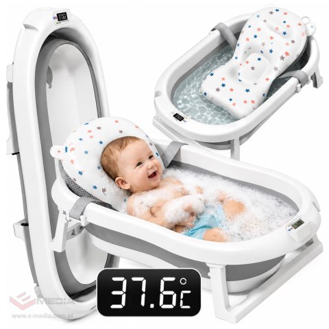 75 x Wanienka Składana dla Dziecka Niemowląt Wanna z Termometrem LCD Poduszka