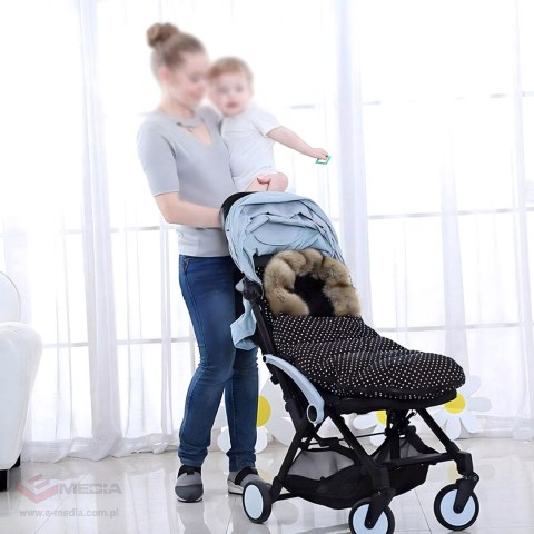 ŚPIWOREK WÓZKA FOTELIKA SANEK Z USZAMI FUTERKO OCIEPLANY NIEMOWLĘCY 100 CM