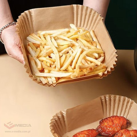 Wkład Air Fryer Papier Wkłady Papierowe do Frytkownicy Betłuszczowej 16x16cm 34g 100szt.