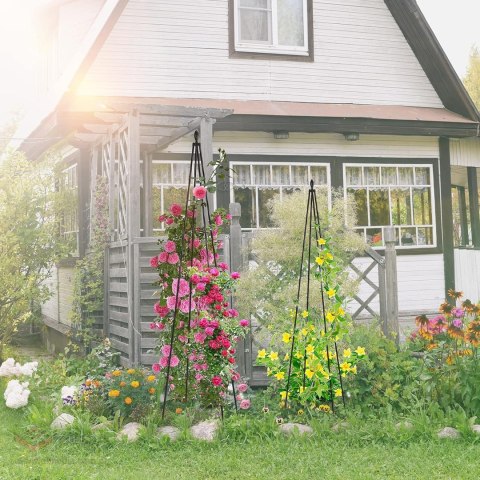 12x Podpora Pergola Ogrodowa Tarasowa na KWiaty Stojak Metalowy Roślin 150 cm