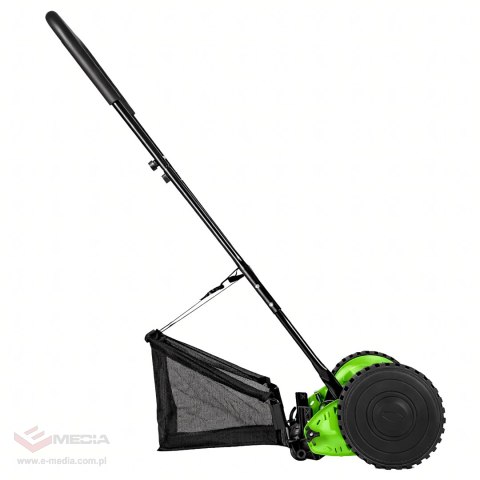 32x Kosiarka Ręczna Bębnowa Mechaniczna Wrzecionowa Pchana Z Koszem 16" 40 cm
