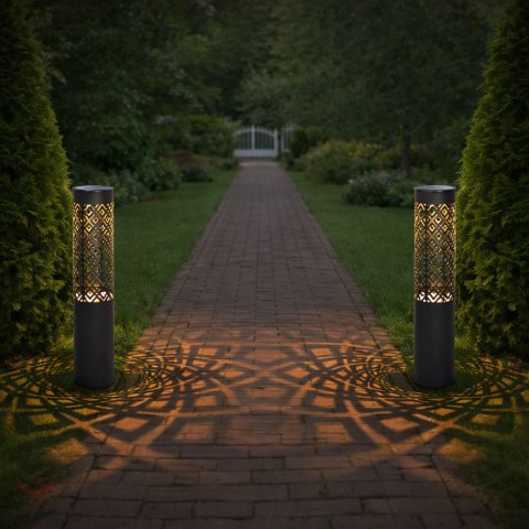 88x Lampa Ogrodowa Solarna Wbijana Słupek 71cm Dekoracyjna Pochodnia Latarnia 2szt.