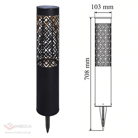 88x Lampa Ogrodowa Solarna Wbijana Słupek 71cm Dekoracyjna Pochodnia Latarnia 2szt.