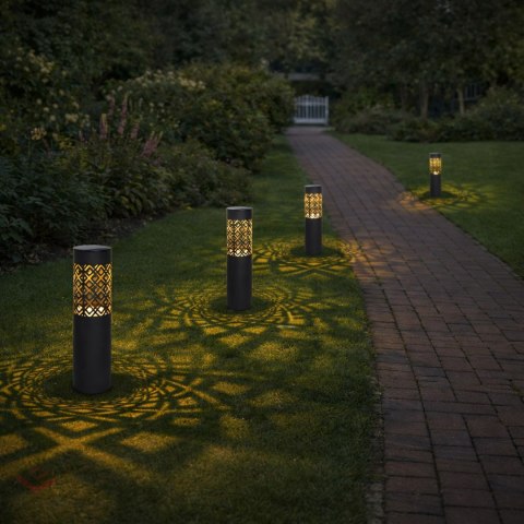 Lampa Ogrodowa Solarna Wbijana Słupek 71cm Dekoracyjna Pochodnia Latarnia 2szt.