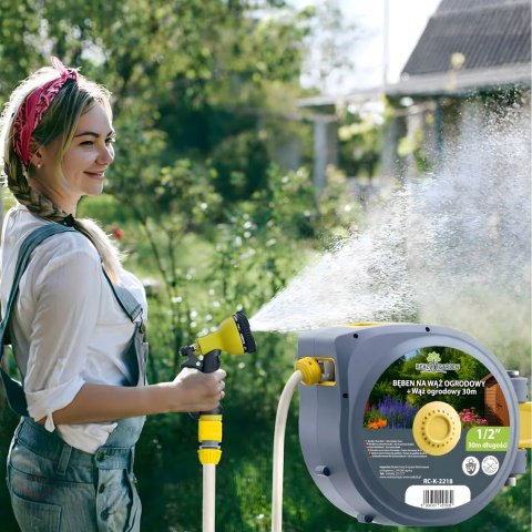 26x Automatyczny Zwijacz Bęben na Wąż Ogrodowy Naścienny Zwijak 1/2" 30m Zestaw