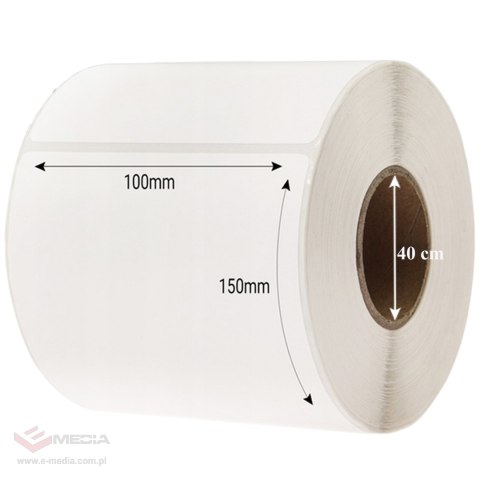Karton 24 Rolek Etykiety Termiczne Samoprzylepne Białe 100x150 500 szt Perforacja Rolka