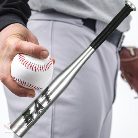 Kij Baseballowy Bejsbolowy Bat Aluminiowy 25" 64cm Mocny Treningowy Srebrny