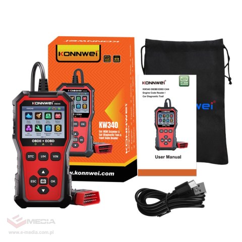 Miernik diagnostyczny, skaner OBD2 Konnwei KW340