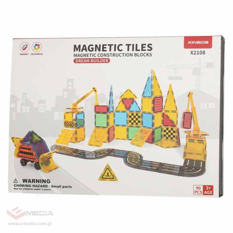Klocki magnetyczne konstrukcyjne 3D budowa 90 elementów