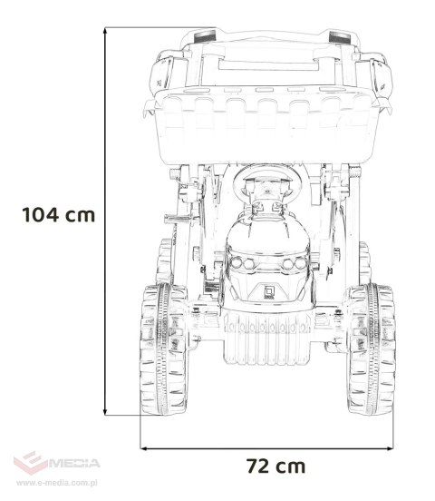 Pojazd MEGA Traktor D68 Z Przyczepką Żółty