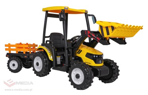 Pojazd MEGA Traktor D68 Z Przyczepką Żółty
