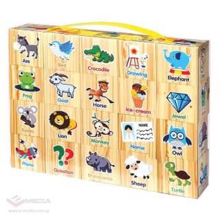 KLOCKI EDUKACYJNE PIANKOWE NAUKA ANGIELSKIEGO DLA DZIECI 20 ELE.