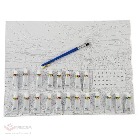 MALOWANIE PO NUMERACH OBRAZ Z RAMĄ DIY ZESTAW PĘDZLE FARBY PŁÓTNO 40x50