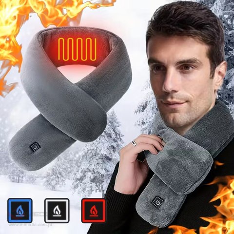Podgrzewany Szalik Elektryczny Szal Grzewczy Ocieplacz Ogrzewacz Zimowy USB