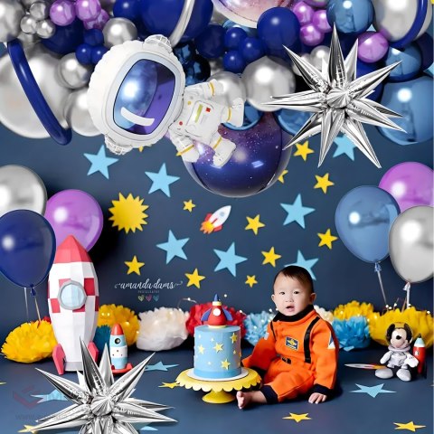 Girlanda Balonowa Zestaw Balonów na Urodziny Astronauta 108 ele