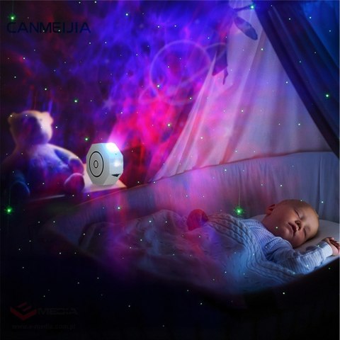 Projektor Gwiazd Rzutnik Nieba Lampka Led Nocna Relaksacyjna + Pilot
