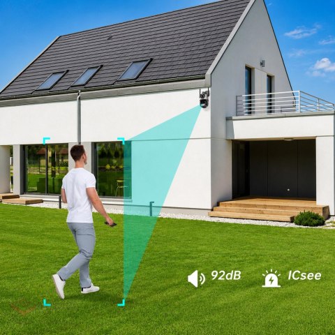 Kamera Podwójna Wifi Zewnętrzna Wewnętrzna Obrotowa Smart Detekcja Alarm IP