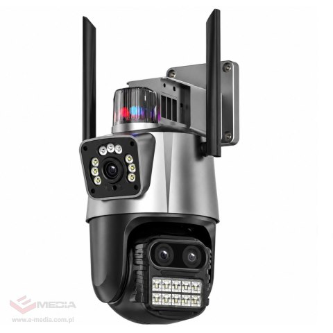 Kamera Podwójna Wifi Zewnętrzna Wewnętrzna Obrotowa Smart Detekcja Alarm IP