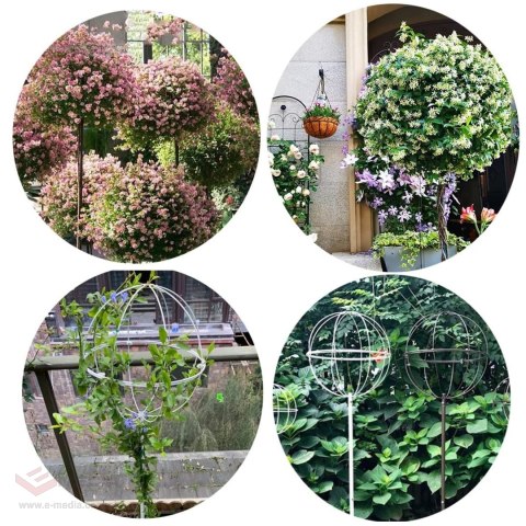 Pergola Ogrodowa Tarasowa Metalowa Podpora do Pnączy Róż Kwiatów 50x10cm biała