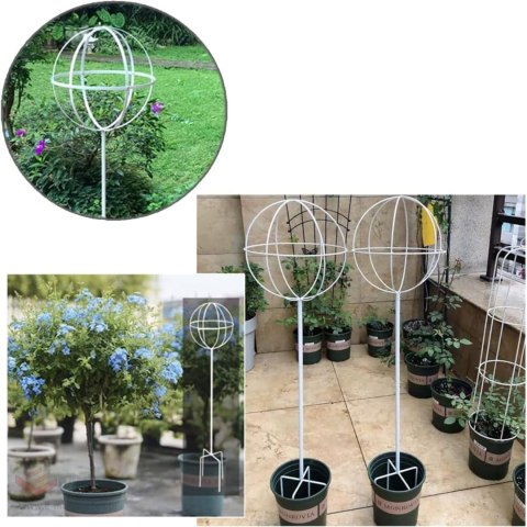 Pergola Ogrodowa Tarasowa Metalowa Podpora do Pnączy Róż Kwiatów 50x10cm biała