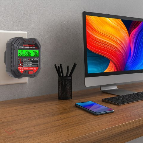 Tester Napięcia Gniazd Sieciowych Elektrycznych Gniazdek Kontaktów LCD RCD