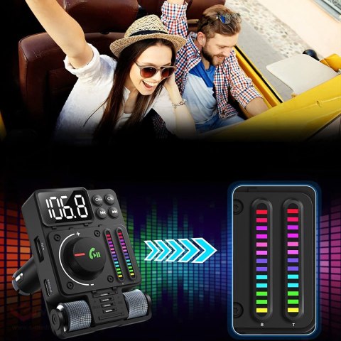 Transmiter Samochodowy Nadajnik Radio Fm Bluetooth 5.3 PD 30W Ładowarka