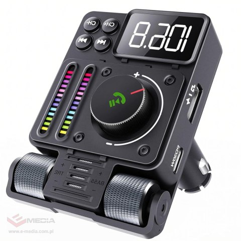 Transmiter Samochodowy Nadajnik Radio Fm Bluetooth 5.3 PD 30W Ładowarka