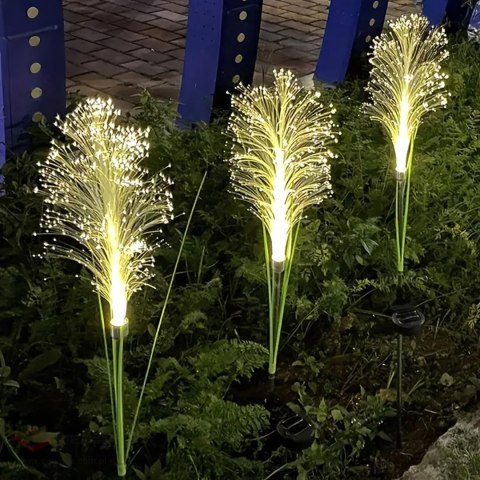 2x Lampa Ogrodowa Solarna Wbijana Trawa Pampasowa Ozdobna Panel Led 85cm