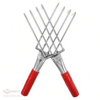 Grabki Ogrodowe Ogrodnicze Metalowe Pazurki do Grabienia Spulchniania 4 Zębne 32 cm