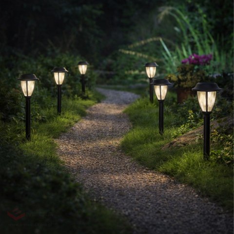 Zestaw Lamp Lampa Solarna LED Latarnia Ogrodowa Słupek Wbijana Latarenka 10szt.