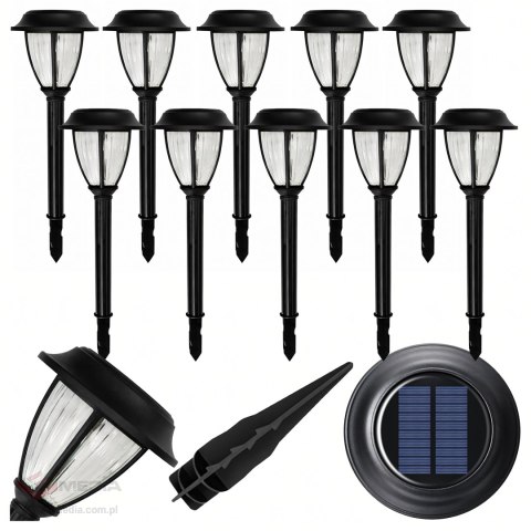 Zestaw Lamp Lampa Solarna LED Latarnia Ogrodowa Słupek Wbijana Latarenka 10szt.