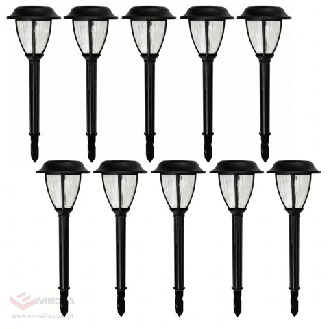 Zestaw Lamp Lampa Solarna LED Latarnia Ogrodowa Słupek Wbijana Latarenka 10szt.