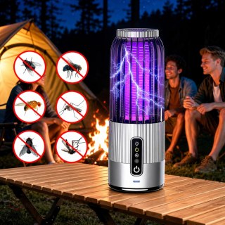 Lampa Lampka Owadobójcza na Komary Muchy Owady Wisząca Ogrodowa z Timerem