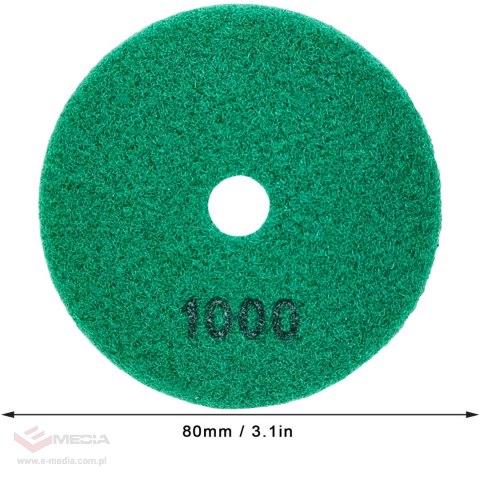 10x Tarcza Diamentowa Polerska 80mm do Szlifowania Gresu Płytek Na Rzep 1000