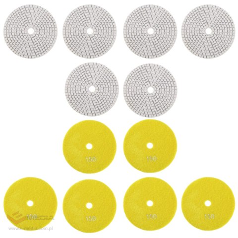 10x Tarcza Diamentowa Polerska 80mm do Szlifowania Gresu Płytek Na Rzep 150