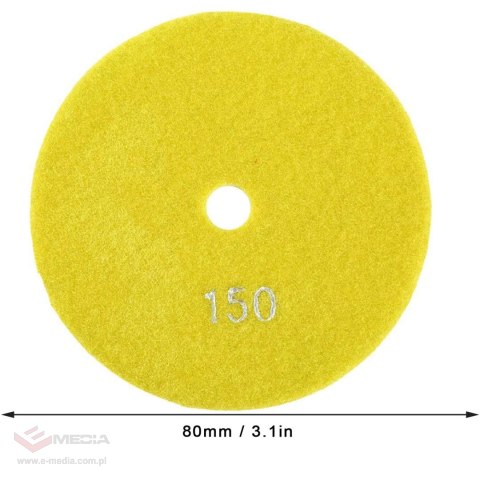 10x Tarcza Diamentowa Polerska 80mm do Szlifowania Gresu Płytek Na Rzep 150