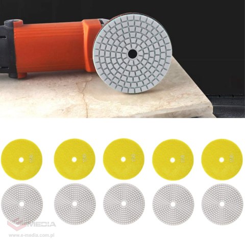 10x Tarcza Diamentowa Polerska 80mm do Szlifowania Gresu Płytek Na Rzep 150