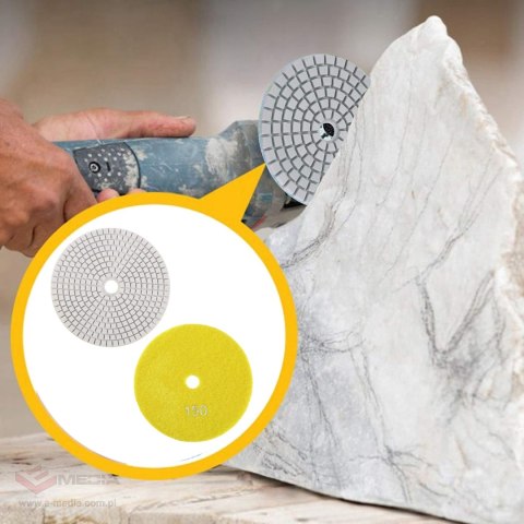 10x Tarcza Diamentowa Polerska 80mm do Szlifowania Gresu Płytek Na Rzep 150