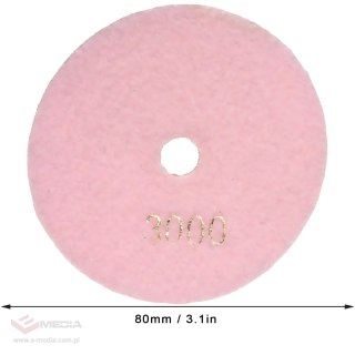 10x Tarcza Diamentowa Polerska 80mm do Szlifowania Gresu Płytek Na Rzep 3000