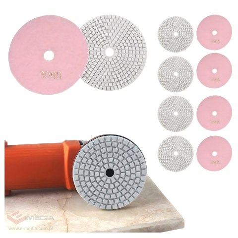 10x Tarcza Diamentowa Polerska 80mm do Szlifowania Gresu Płytek Na Rzep 3000